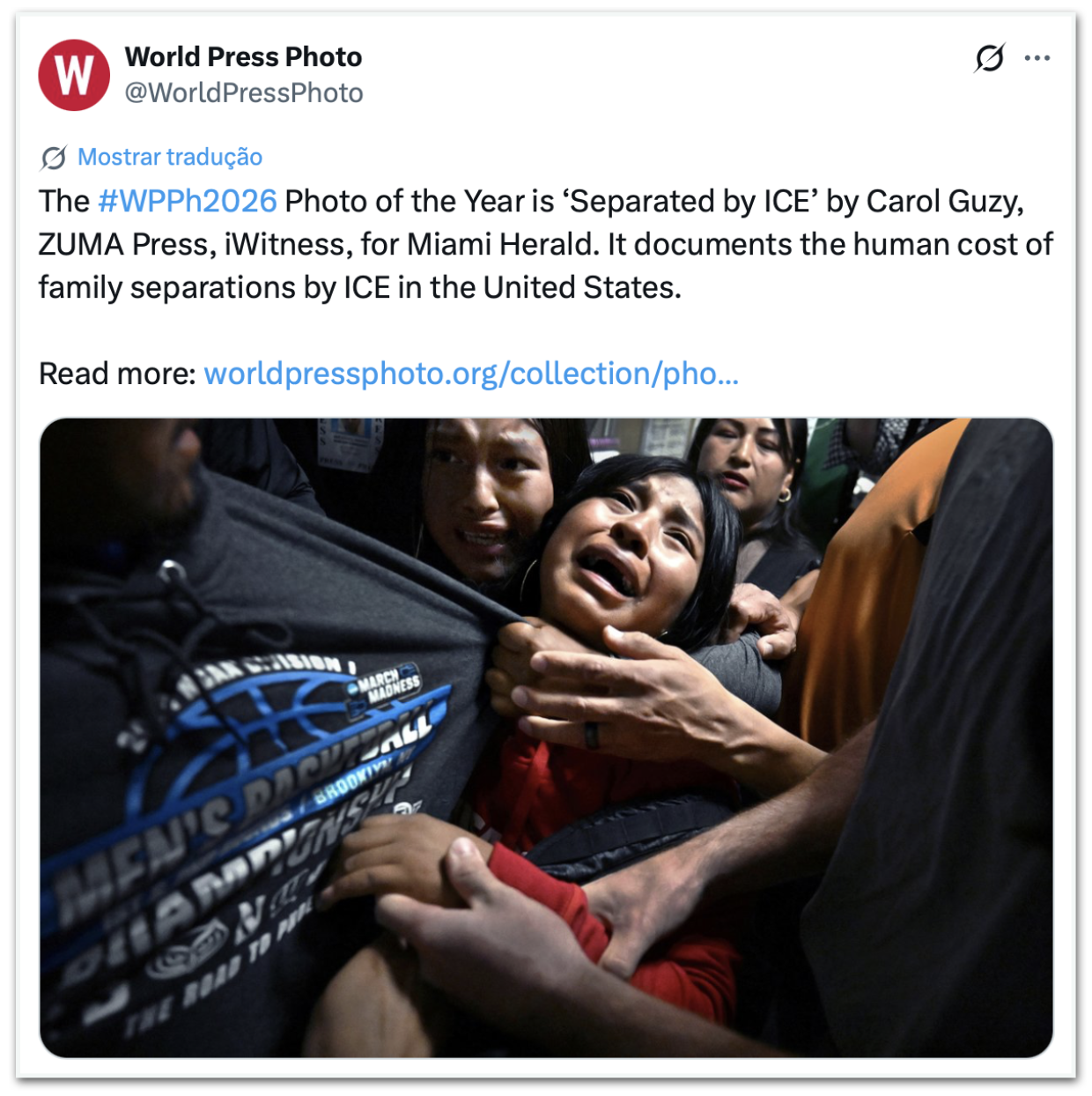 Foto impactante sobre imigração vence prêmio mundial